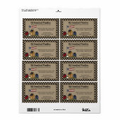 Americana Saltbox Primitieve Landelijke Stijl Land Etiket (Full Sheet)