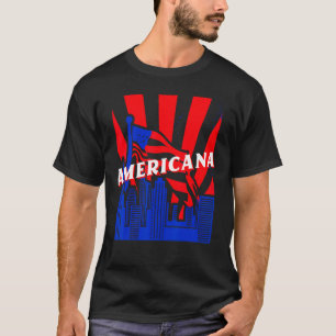 Americana, Stad, Vlag, BJJ, Jiu-Jitsu, MMA, Vechte T-shirt