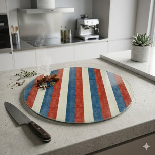 Americana Strepen – Decoratieve glazen snijplank