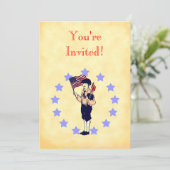 Americana US Flag Custom Party Uitnodigingen (Staand voorkant)