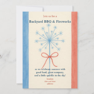 Americana Waterverf BBQ uitnodiging