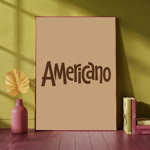 Americano Minimalistische Typografie Koffieliefheb Poster