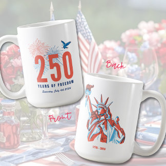 America's 250th Anniversary Freedom Patriotic Mug Koffiemok