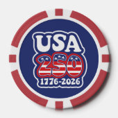 America's 250th Birthday - Groovy USA 250 Poker Chips (Voorkant)