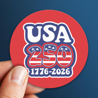 America's 250th Birthday - Groovy USA 250 Ronde Sticker