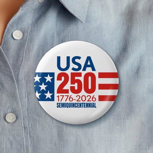 America's 250th Birthday - Stars and Stripes Ronde Button 5,7 Cm