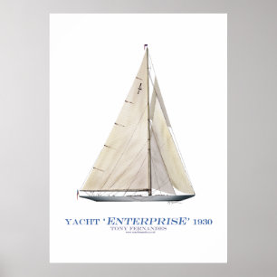 americas cup jacht enterprise 1930 , tony fernande poster