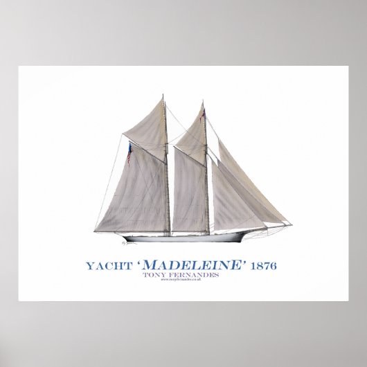 americas cup jacht " madeleine " , tony fernandes poster (Voorkant)