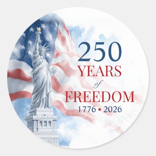 America's Semiquincentennial 250 Years Freedom Ronde Sticker (Voorkant)
