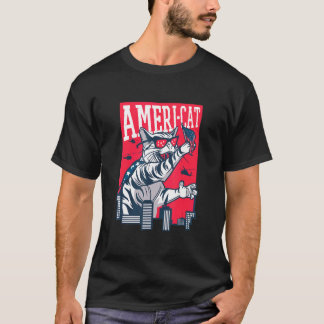Americat Patriottische Amerikaanse Kat Trots 4 jul T-shirt