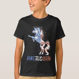 Americorn Amerikaanse vlag patriottische eenhoorn T-shirt