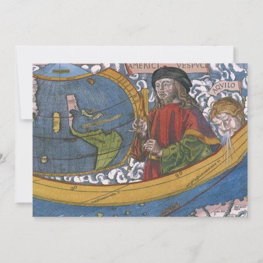 Amerigo Vespucci Explorateur sur une carte des Amé (Devant)