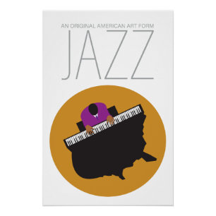 AmeriJazz Wit Glanzend Poster (18,67" x 28") Perfect Poster