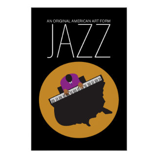 AmeriJazz Zwart Glanzend Poster Perfect Poster