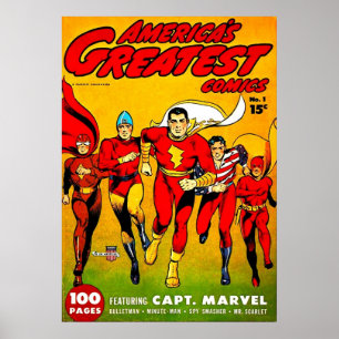 Amerika39s Beste Comics no1 Gouden Eeuw Fawcett He Poster