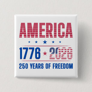 AMERIKA 1776 2026 250 jaar vrijheid Vierkante Button 5,1 Cm