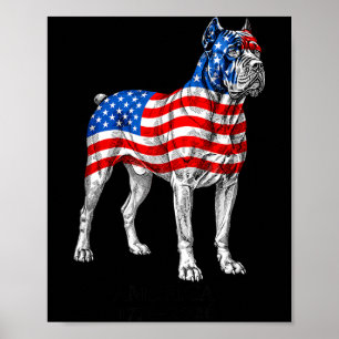 Amerika 1776-2026 Cane Corso Hond Amerikaanse Vlag Poster