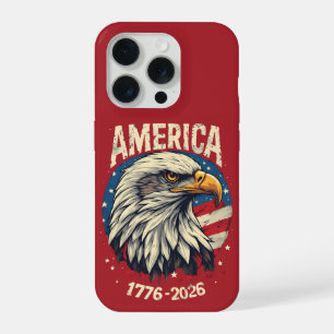Amerika 1776 2026 Stekelarend Patriottische Vlag v iPhone 15 Pro Hoesje