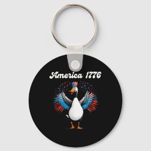 Amerika 1776, 4 juli, Patriottische Gans Sleutelhanger