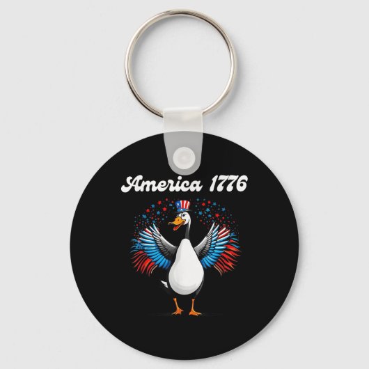 Amerika 1776, 4 juli, Patriottische Gans Sleutelhanger (Voorkant)