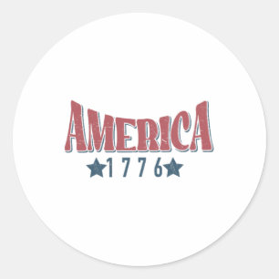 Amerika 1776: de thuishaven van de vrije 4e juli ronde sticker