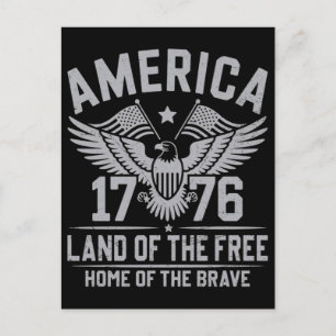 Amerika 1776 land van de vrijen thuis van de dappe feestdagenkaart