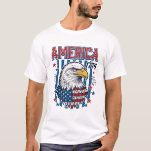 Amerika 1776 Patriottische Adelaar Vintage Vector T-shirt