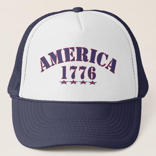 Amerika 1776 Patriottische Pride Herdenking Trucker Pet (Voorkant)