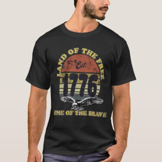 Amerika 1776 T-shirt – Land van de Vrijen, Opgeric