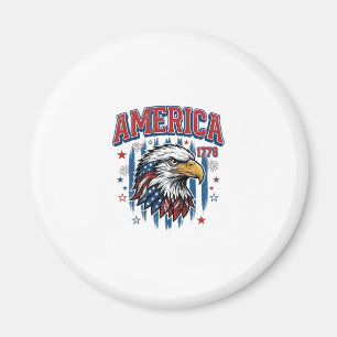 Amerika 1776 Vintage Adelaar Patriottisch Shirt On Magneet