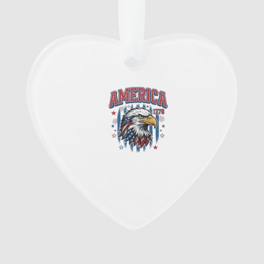 Amerika 1776 Vintage Adelaar Patriottisch Shirt On Ornament (voorkant)