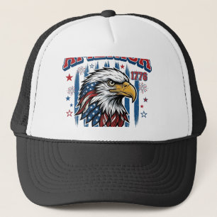 Amerika 1776 Vintage Adelaar Patriottisch Shirt On Trucker Pet
