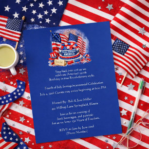 Amerika 250 4 juli patriottische BBQ uitnodiging Flyer