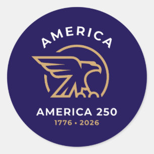 Amerika 250 Adelaar Embleem 1776–2026 Patriottisch Ronde Sticker