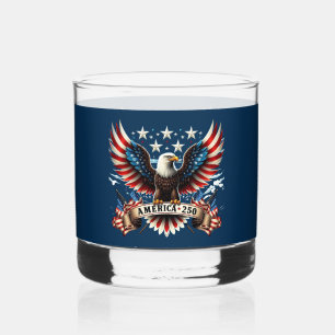 Amerika 250 Adelaar-embleem Whisky Glas