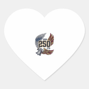 Amerika 250 Adelaar Vleugels 2026 Patriottisch Ont Hart Sticker