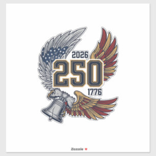 Amerika 250 Adelaar Vleugels 2026 Patriottisch Ont Sticker