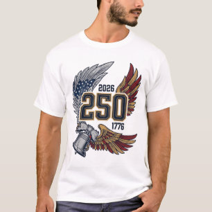 Amerika 250 Adelaar Vleugels 2026 Patriottisch Ont T-shirt