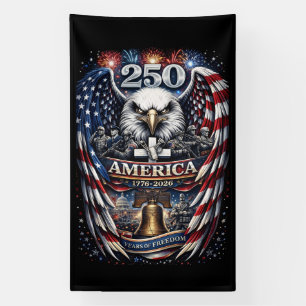Amerika 250 Adelaar, Vuurwerk, en Vrijheid Spandoek