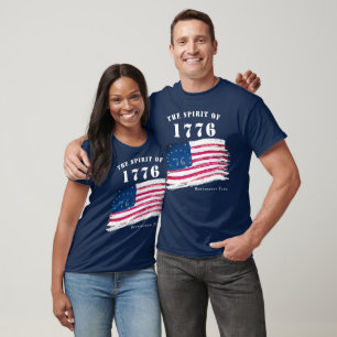 Amerika 250 De Geest van 1776 Bennington Vlag T-shirt