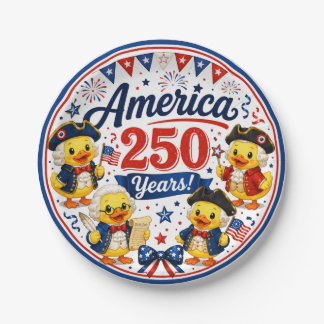 Amerika 250 Duckies Feest Papieren Kommen Bordje