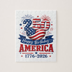 Amerika 250 Gelukkige Verjaardag Patriottische Vie Legpuzzel