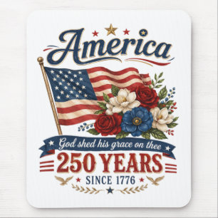 Amerika 250 Jaar Bloemenvlag Muismat