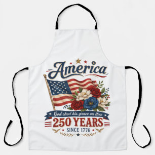 Amerika 250 Jaar Bloemenvlag Schort