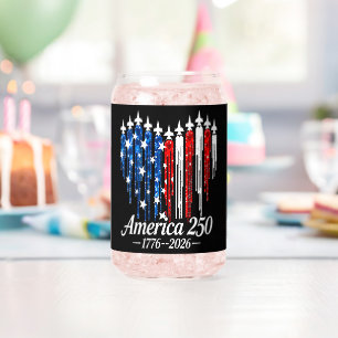 Amerika 250 jaar hartenvlag blikvorm glas