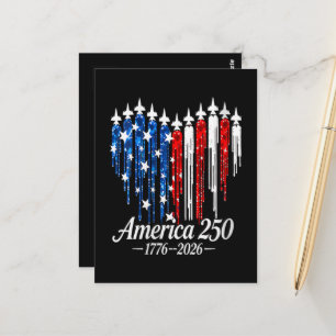 Amerika 250 jaar hartenvlag briefkaart
