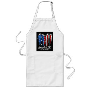 Amerika 250 jaar hartenvlag lang schort