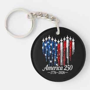 Amerika 250 jaar hartenvlag sleutelhanger