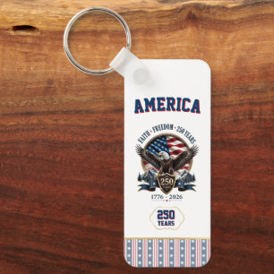 Amerika 250 Jaar Jubileum Patriottisch Sleutelhanger