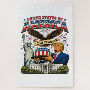 Amerika 250 jaar patriottische adelaarsviering legpuzzel